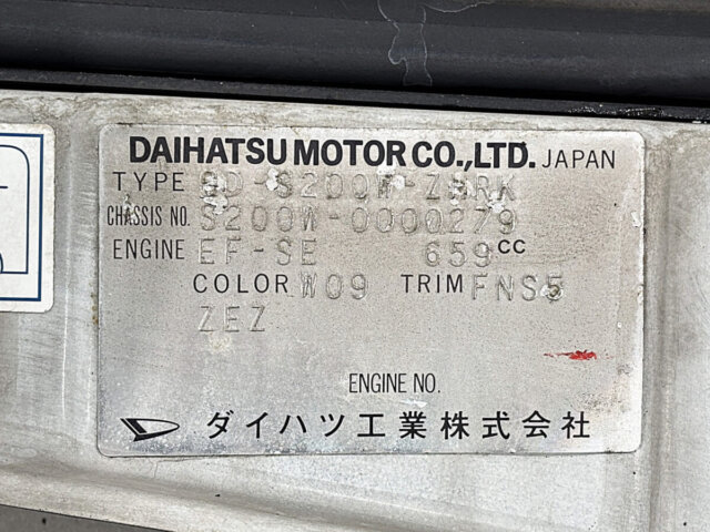 2000 DAIHATSU HIJET DECK VANHIJET VAN